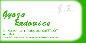 gyozo radovics business card